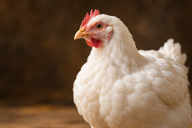 Retrato ilustrativo de un pollo blanco